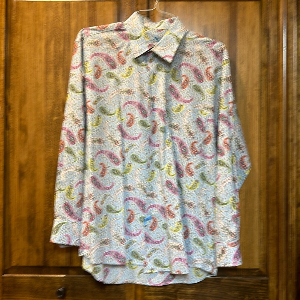 Alan Fleiser long sleeve button-down size large 100% cotton just dry cleaned